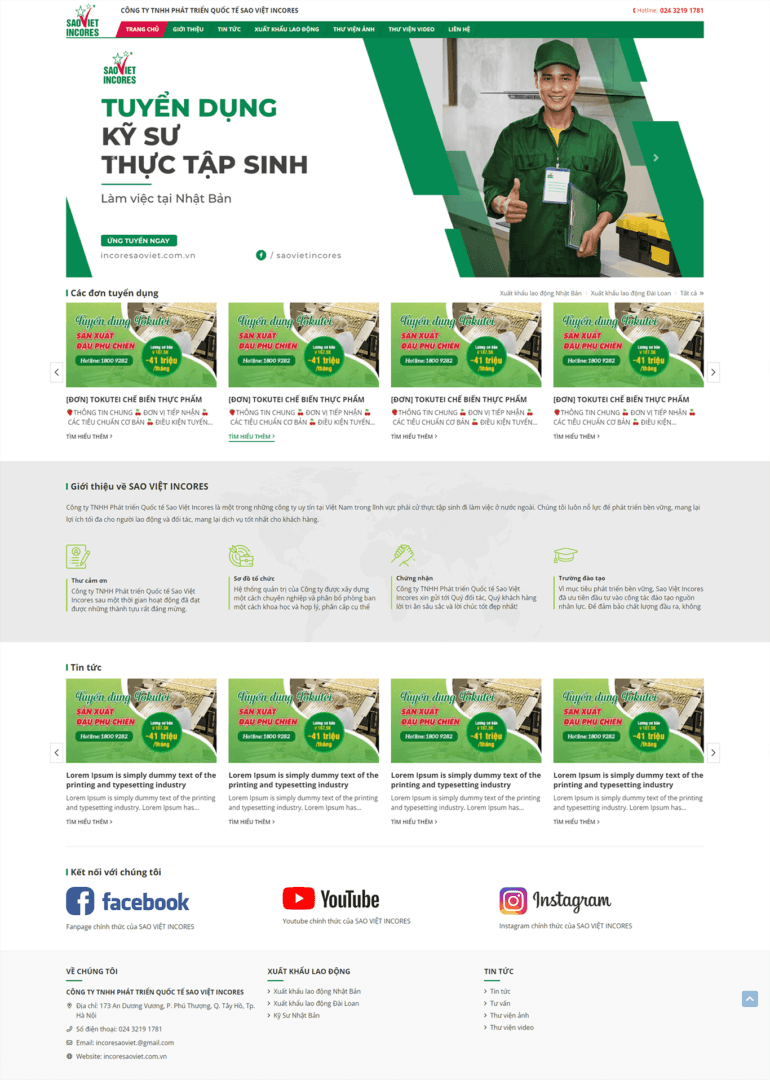 Mẫu website Incoresaoviet - Giao diện chuẩn SEO ngành Công ty, Lĩnh vực khác