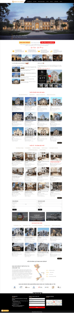 Mẫu website Nam Anh Group - Giao diện chuẩn SEO ngành Công ty, Nội thất
