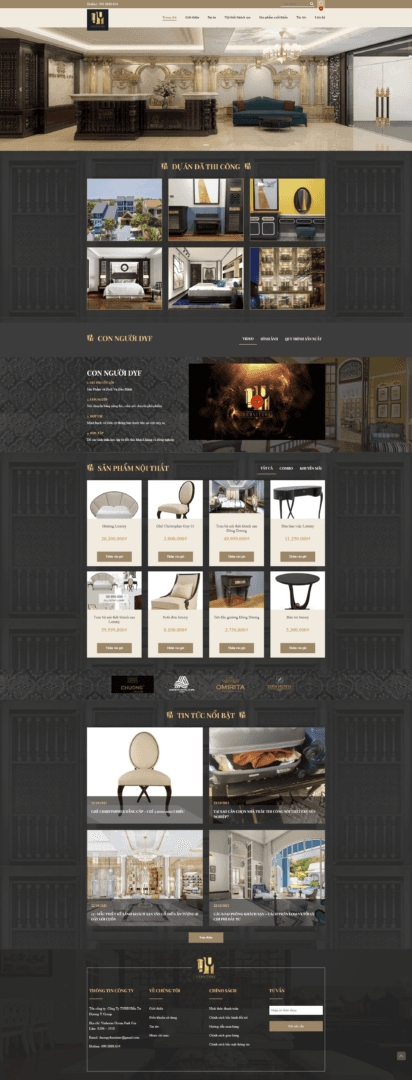 Mẫu website Nội thất DYF - Xem giao diện thực tế