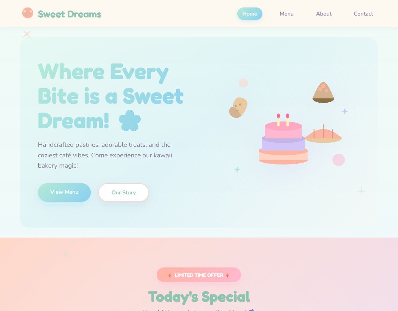 Mẫu website Sweet Bakery – Tiệm bánh - Giao diện chuẩn SEO ngành Nhà hàng, Nổi bật