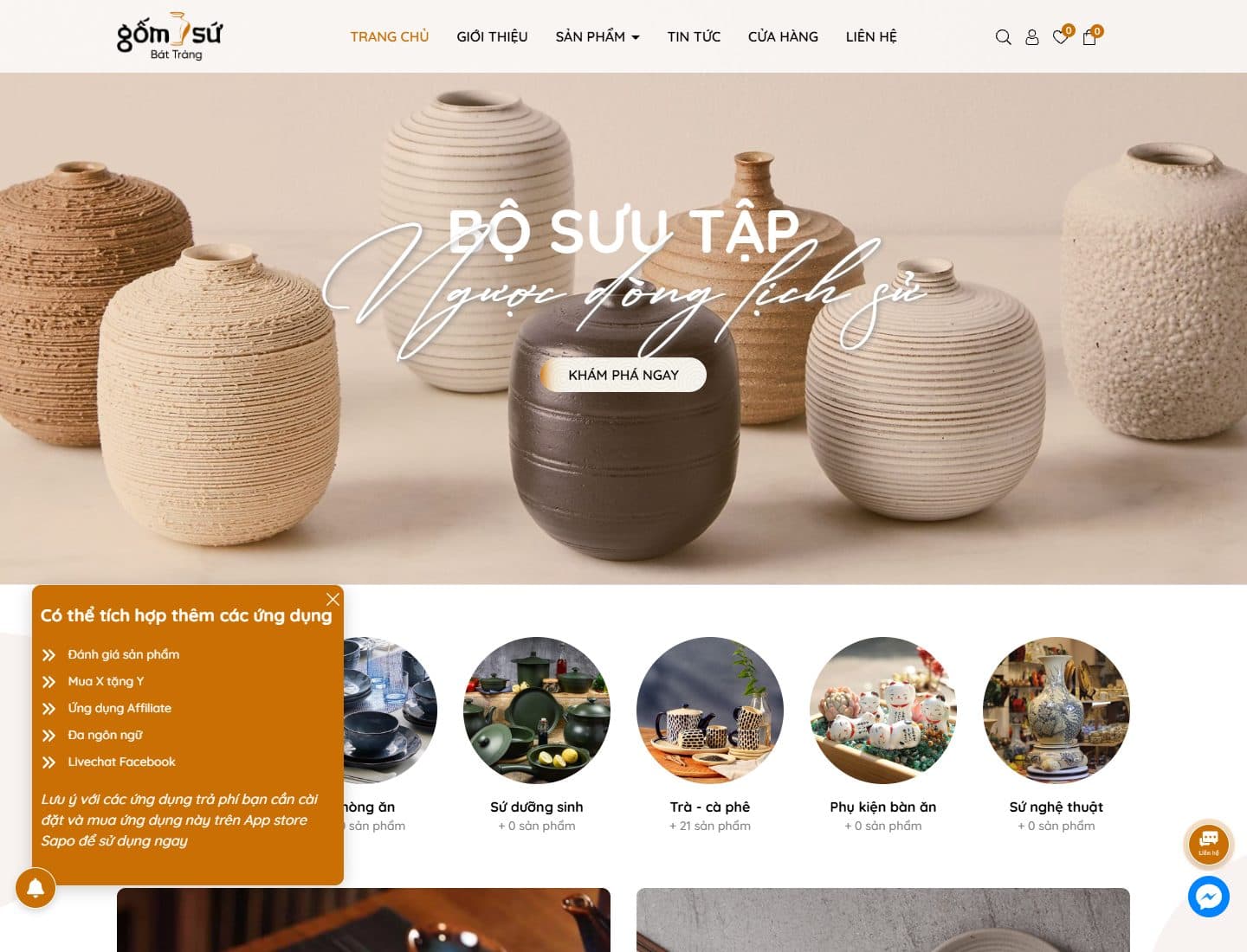 Mẫu website Sudes Gốm Sứ – Gốm trang trí - Giao diện ngành Gia dụng, Nổi bật