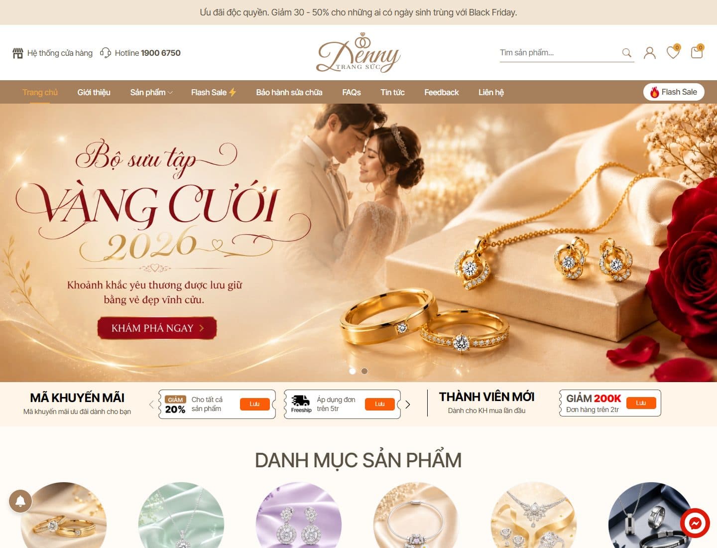 Mẫu website Sudes Jewelry – Trang sức - Giao diện ngành Trang sức
