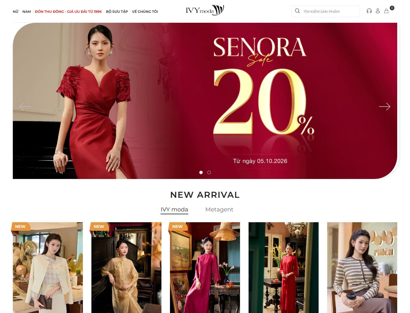 Mẫu website IVY moda - Giao diện ngành Thời trang