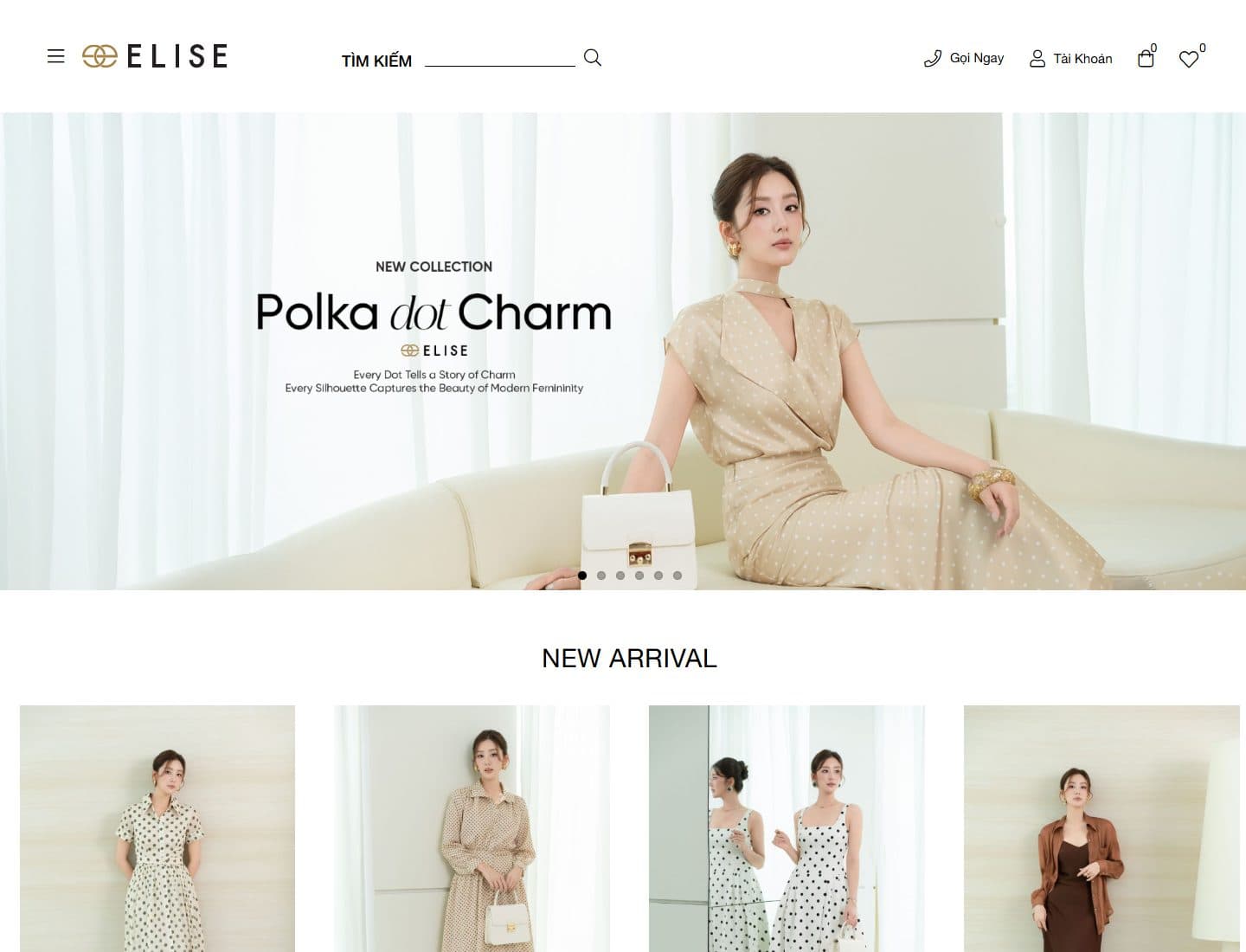 Mẫu website ELISE - Giao diện ngành Thời trang