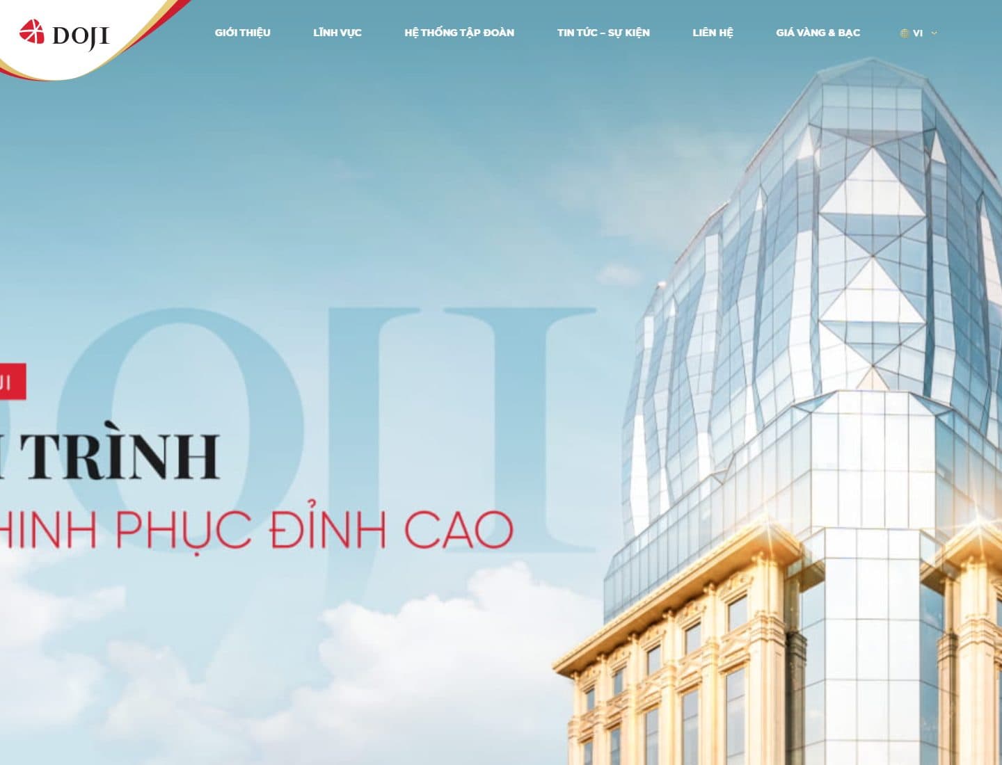 Mẫu website DOJI - Giao diện ngành Trang sức