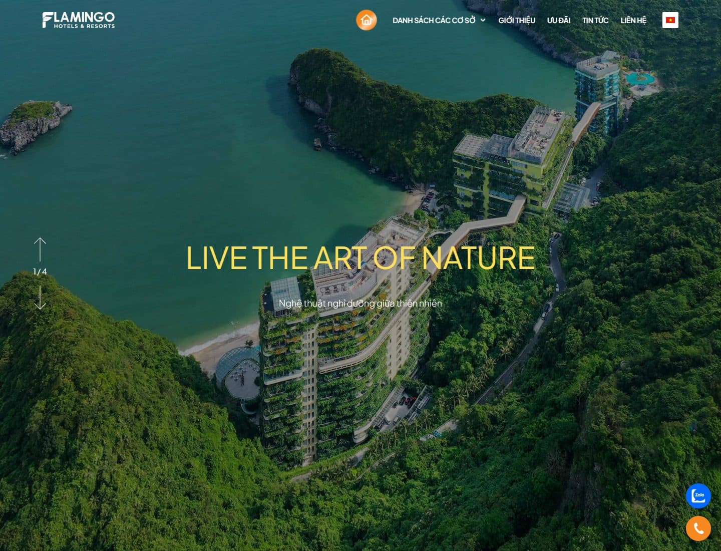 Mẫu website Flamingo - Giao diện ngành Khách sạn
