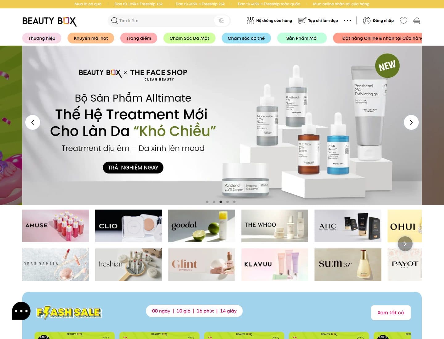 Mẫu website Beauty Box - Giao diện ngành Mỹ phẩm