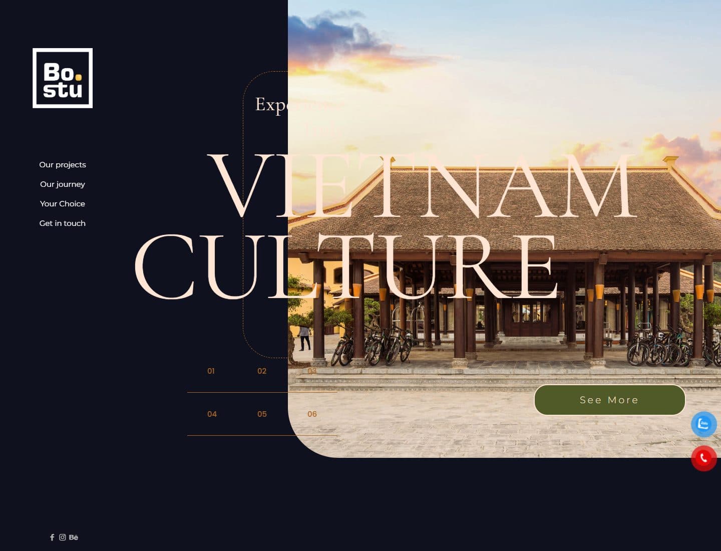 Mẫu website Bo Studio – Nhiếp ảnh và thiết kế - Giao diện ngành Dịch vụ