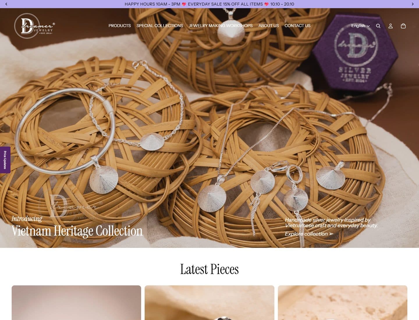 Mẫu website Ddreamer – Trang sức thủ công - Giao diện ngành Trang sức