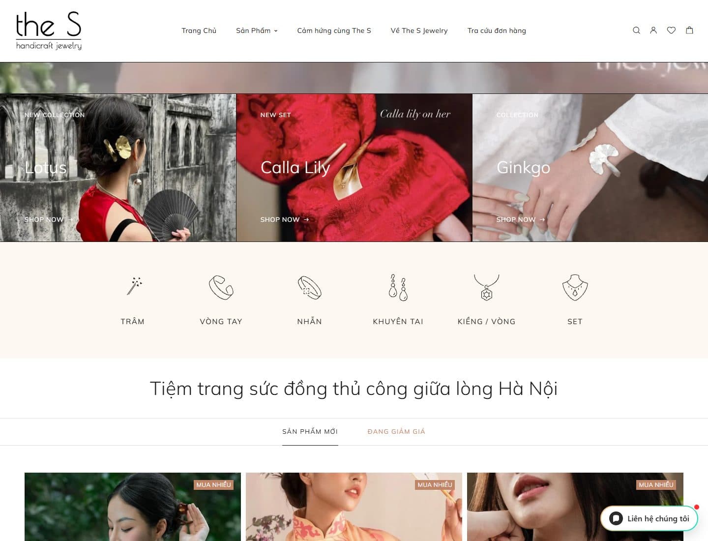 Mẫu website The S Jewelry – Trang sức đồng - Giao diện ngành Trang sức