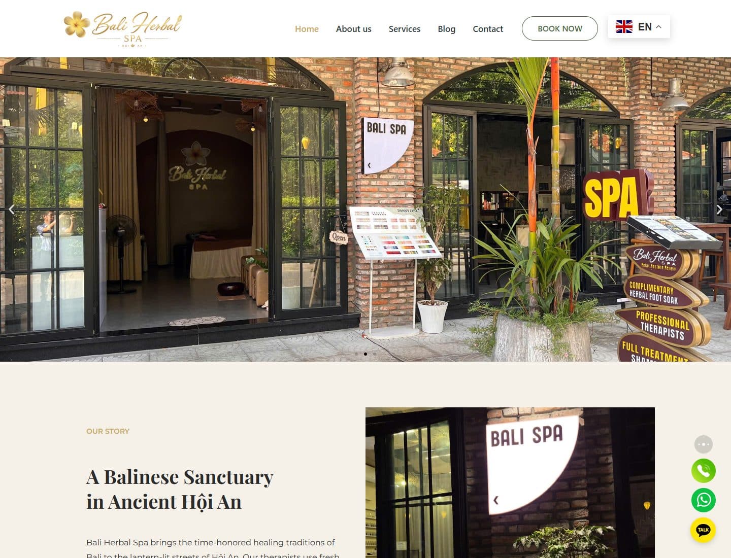 Mẫu website Bali Herbal Spa – Chăm sóc thư giãn - Giao diện ngành Spa & Làm đẹp