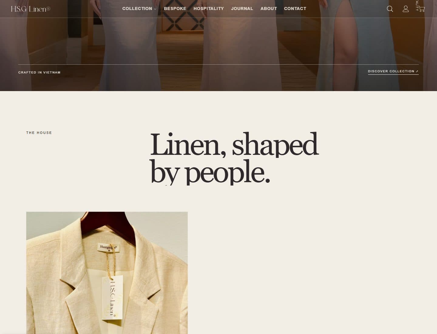 Mẫu website H.S.G Linen – Thời trang linen - Giao diện ngành Thời trang