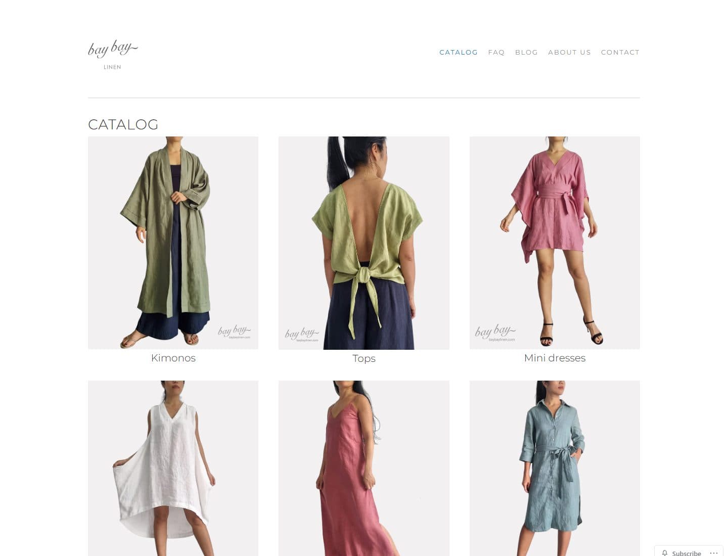 Mẫu website Bay Bay Linen – Thời trang thủ công Hội An - Giao diện ngành Thời trang