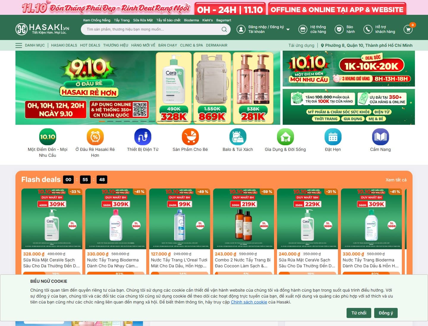 Mẫu website Hasaki – Mỹ phẩm và chăm sóc sắc đẹp - Giao diện ngành Spa & Làm đẹp, Nổi bật