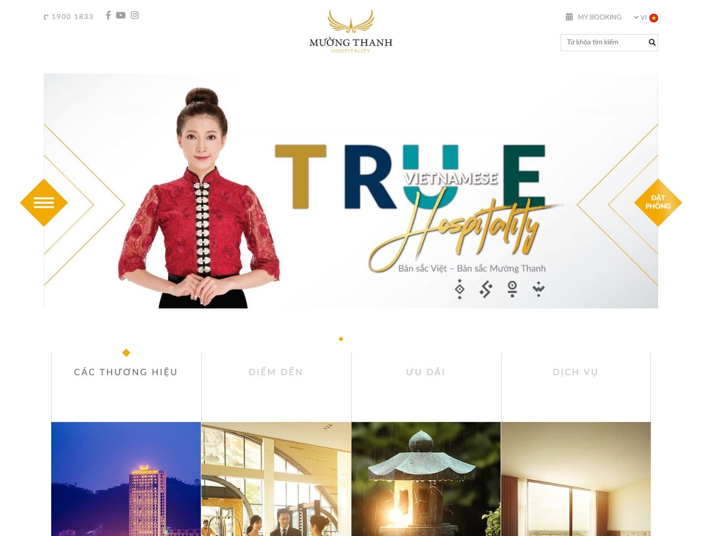 Mẫu website Mường Thanh – Khách sạn - Giao diện ngành Khách sạn