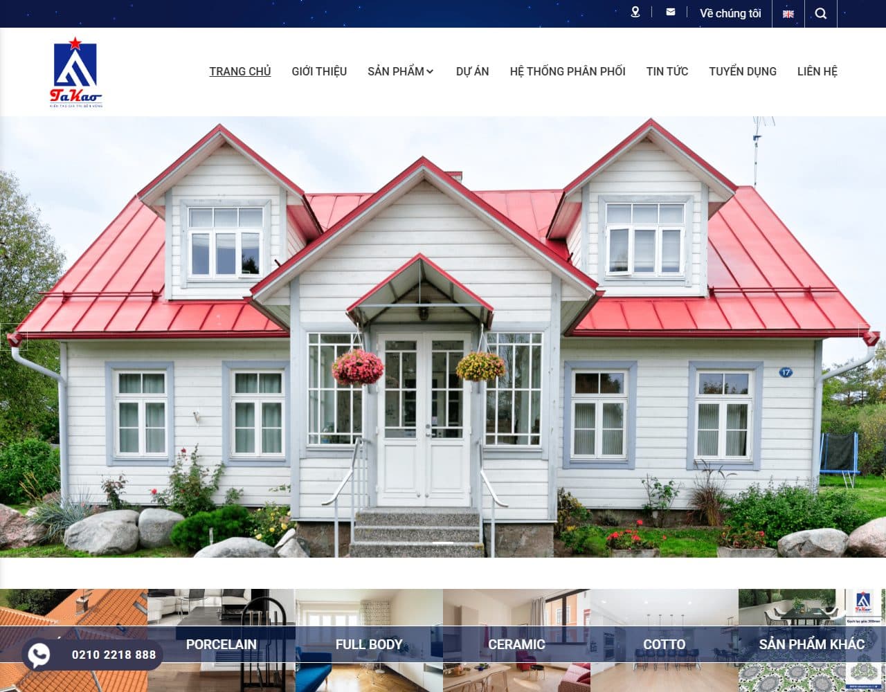Mẫu website Takaotile - Giao diện ngành Công ty, Lĩnh vực khác, Nổi bật, Tin tức
