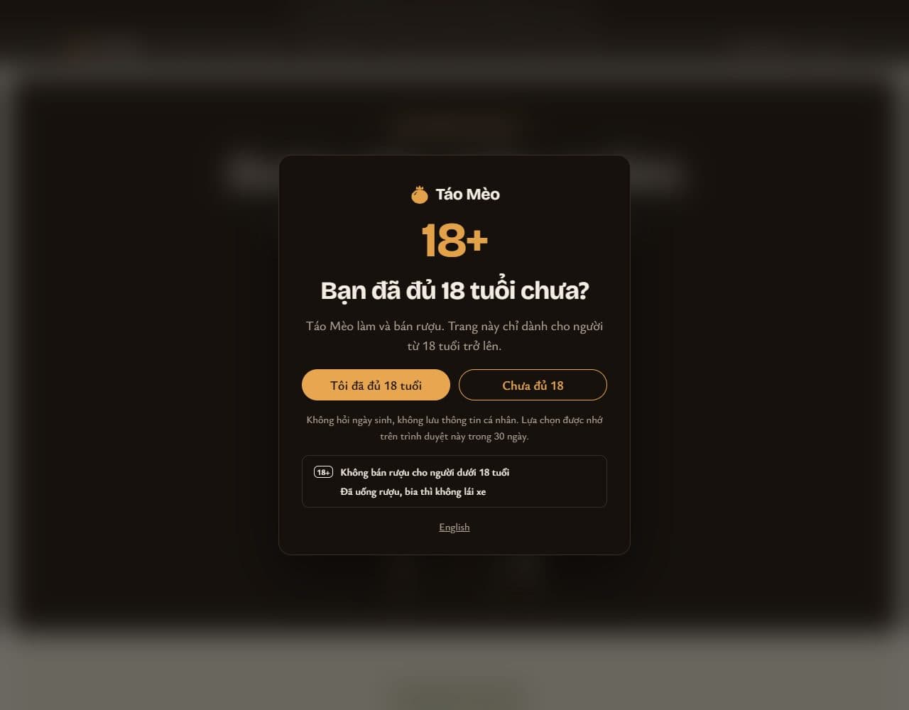 Mẫu website Táo Mèo – Rượu và quà biếu - Giao diện ngành Quà tặng