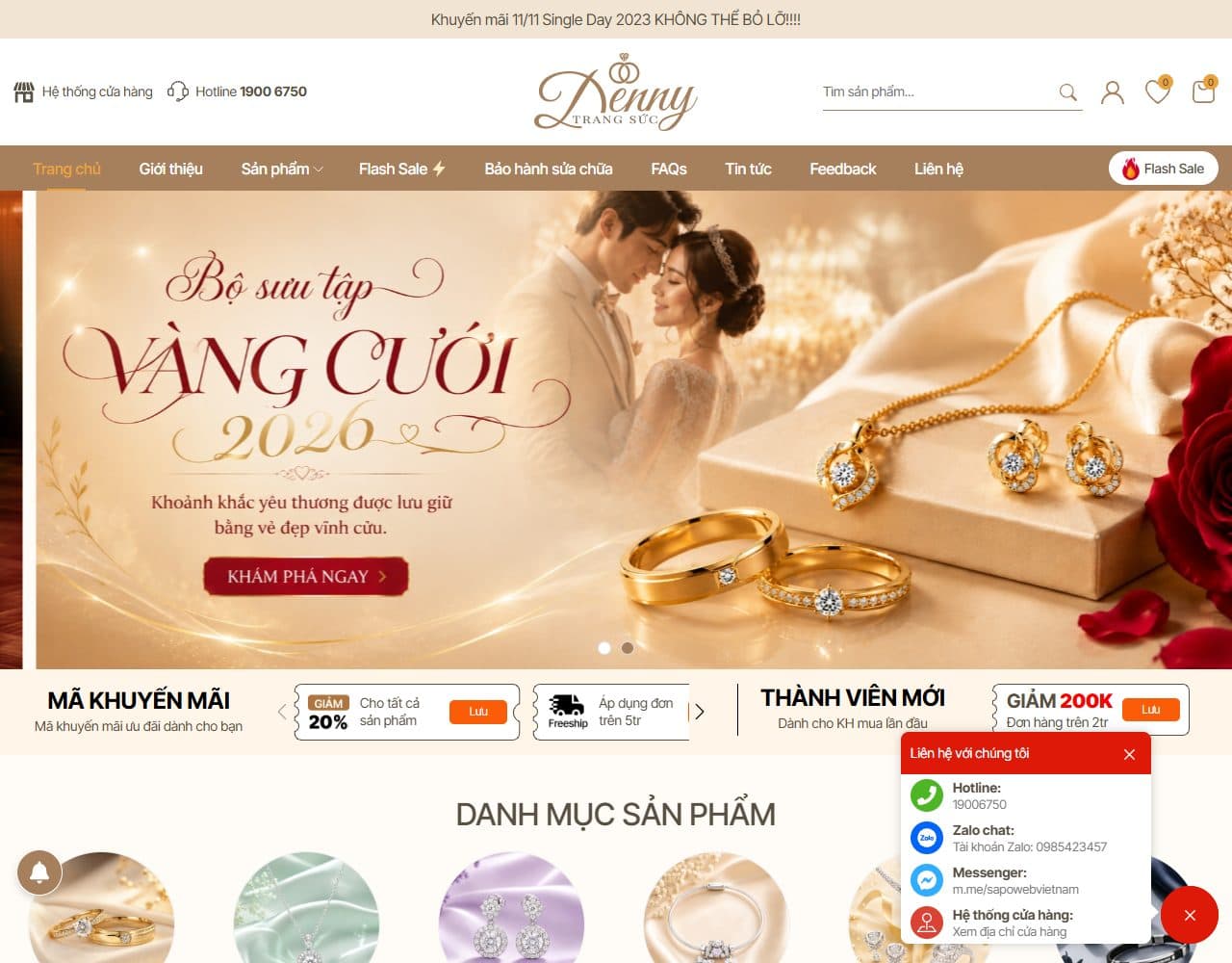 Mẫu website Sudes Jewelry – Trang sức - Giao diện ngành Trang sức