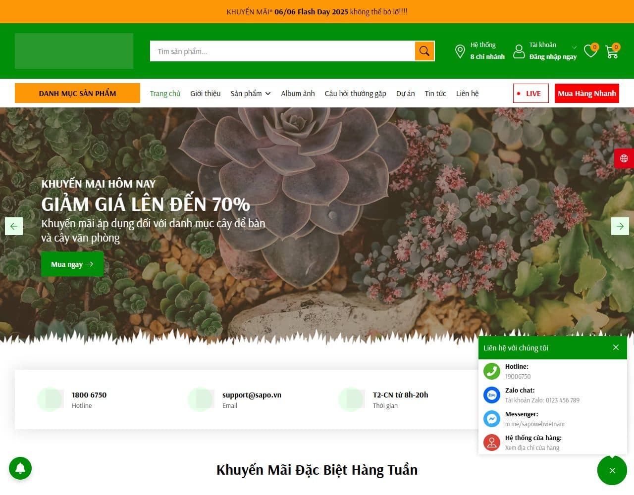 Mẫu website Bean Garden – Cây cảnh - Giao diện ngành Cây cảnh