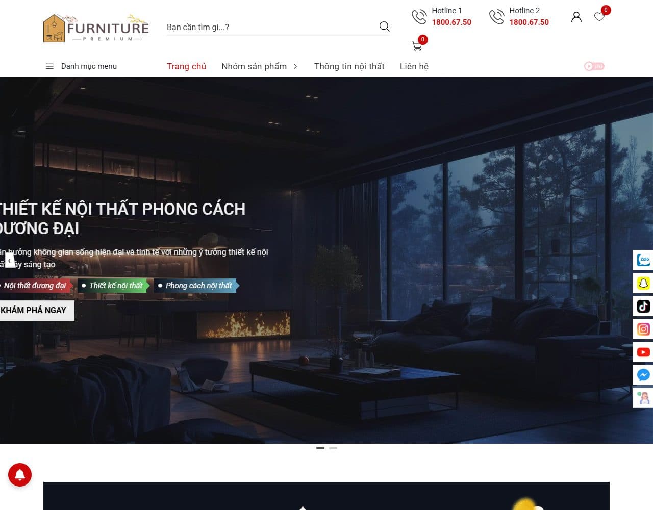 Mẫu website F1GENZ Smart Furniture – Nội thất thông minh - Giao diện ngành Nội thất