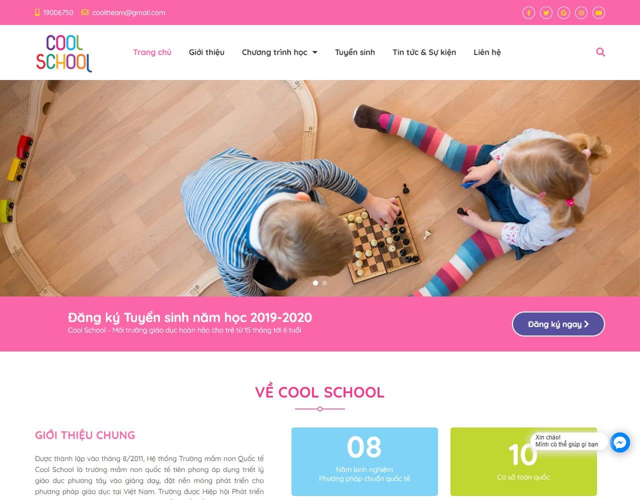 Mẫu website Cool School – Trường học - Giao diện ngành Giáo dục