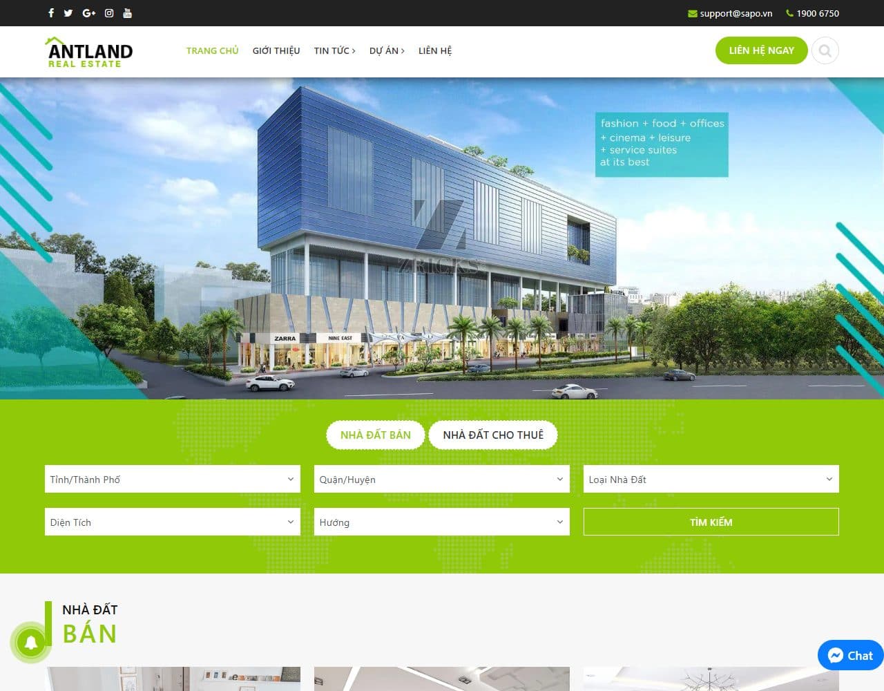 Mẫu website Ant Land – Dự án bất động sản - Giao diện ngành Bất động sản