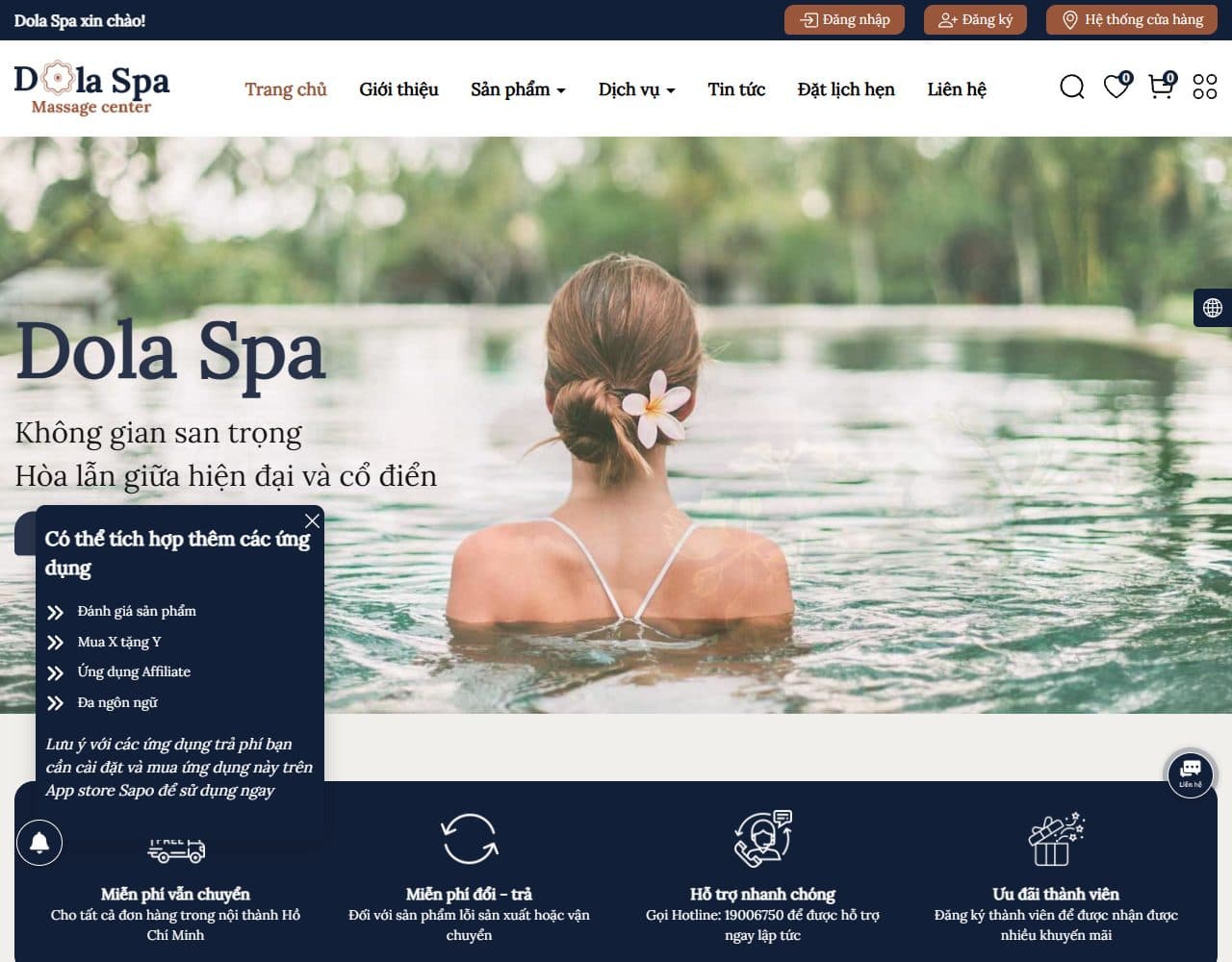 Mẫu website Dola Spa – Spa và chăm sóc sắc đẹp - Giao diện ngành Spa & Làm đẹp
