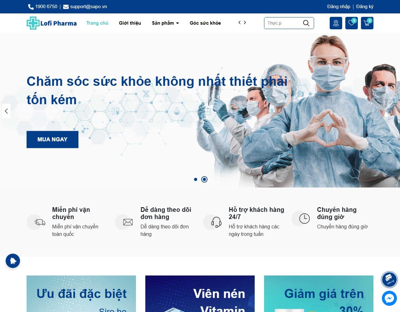 Mẫu website Lofi Pharma – Nhà thuốc - Giao diện ngành Y tế