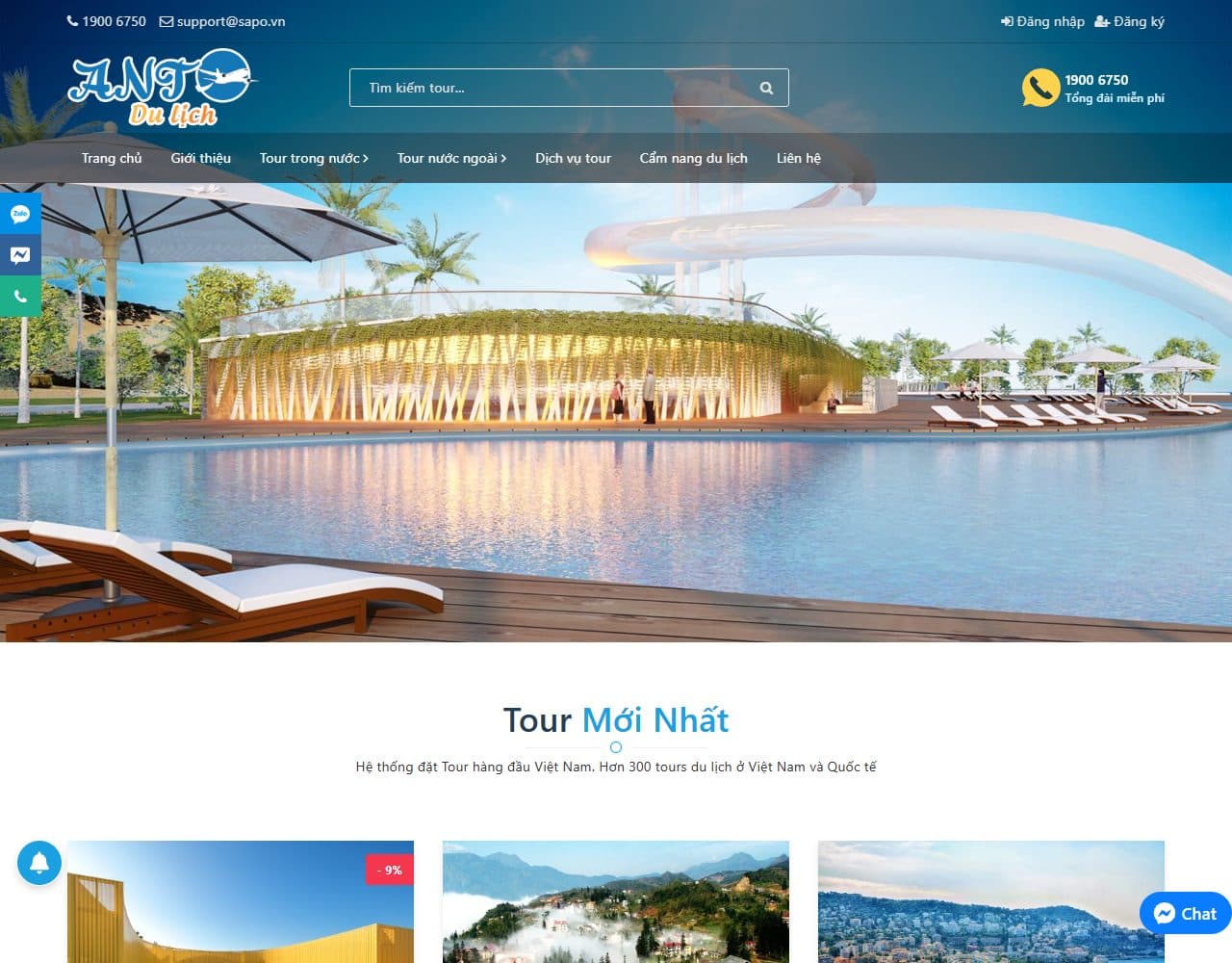 Mẫu website Ant Du Lịch – Lữ hành - Giao diện ngành Du lịch