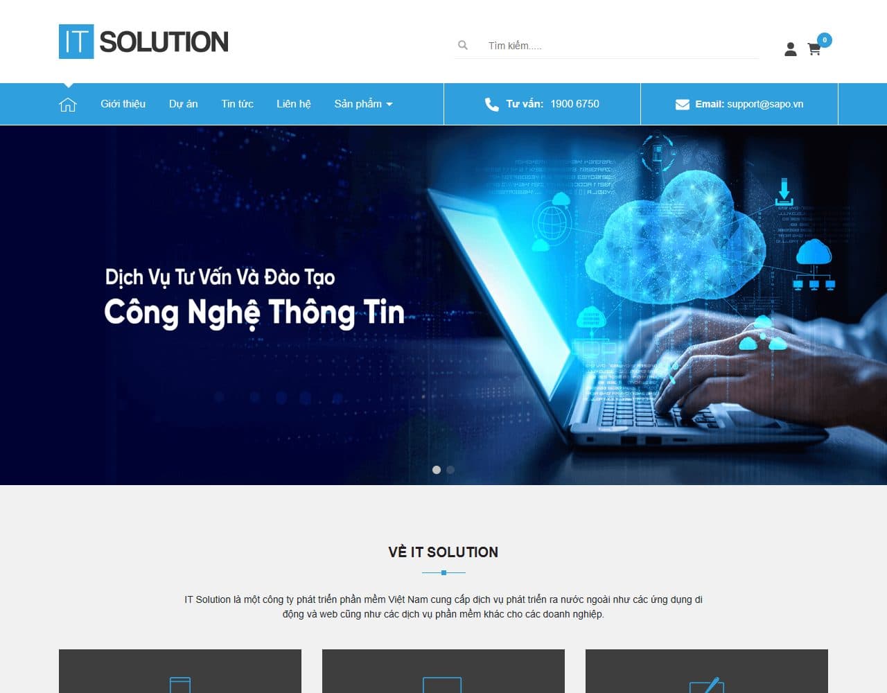 Mẫu website IT Solution – Dịch vụ công nghệ - Giao diện ngành Công ty, Công nghệ